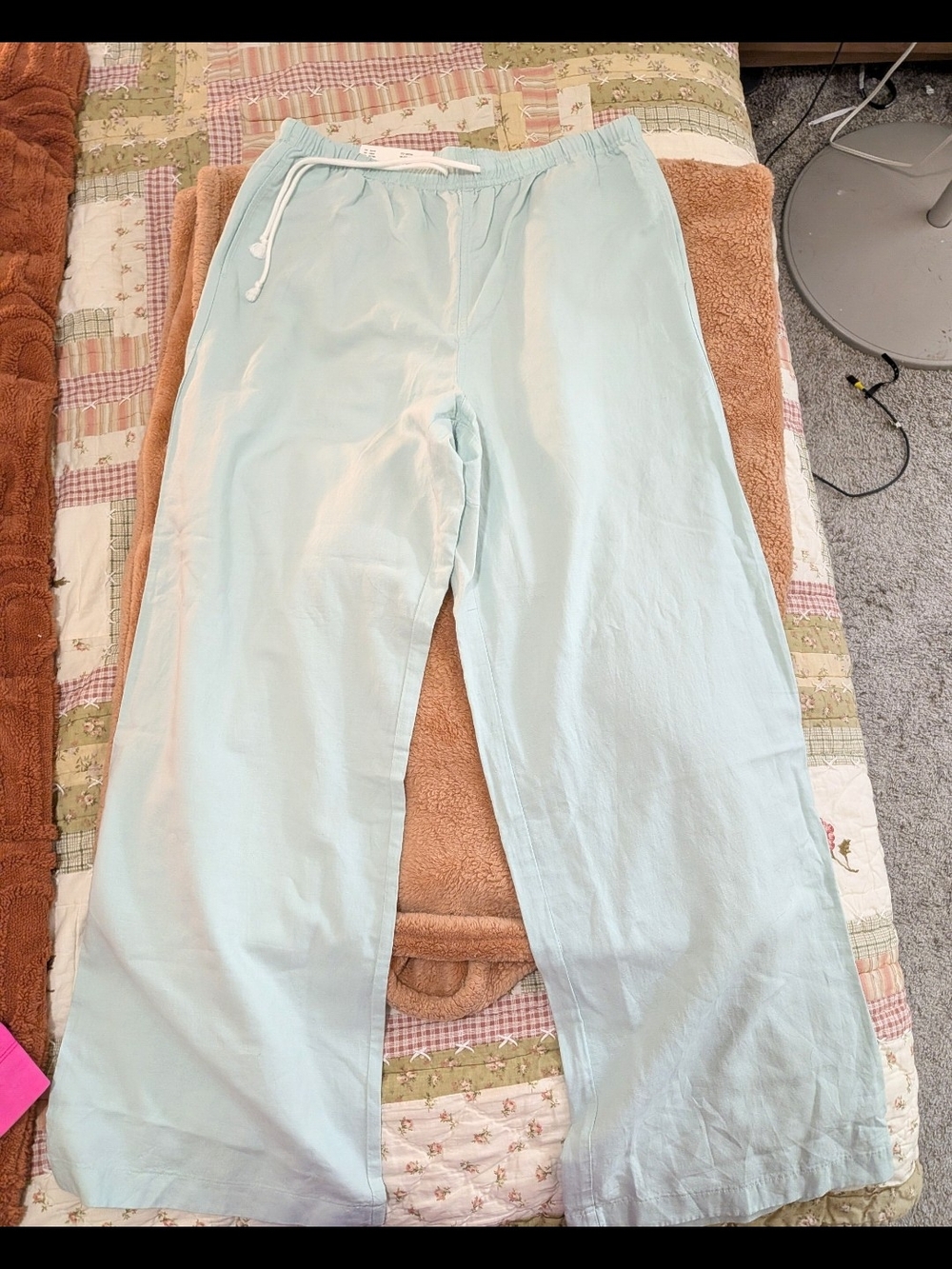 Uniqlo Seafoam Wide Leg Drawstring Pants
